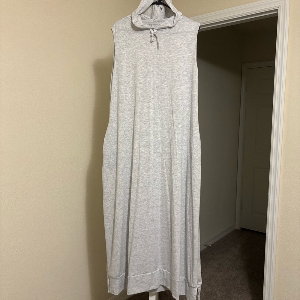 Sleeveless Gray Hooded Dress